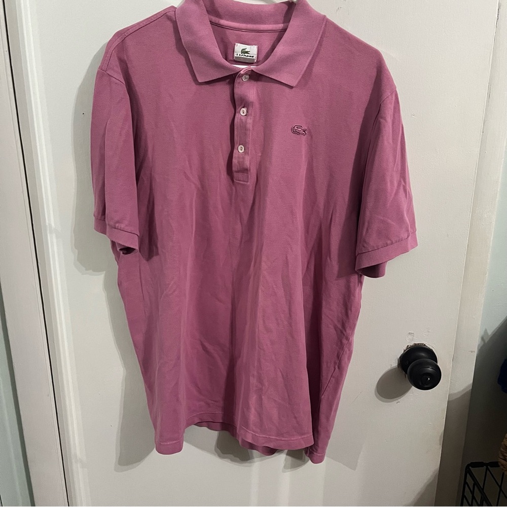 Lacoste Men's Pink Tonal Polo Shirt Great Condition Size 7